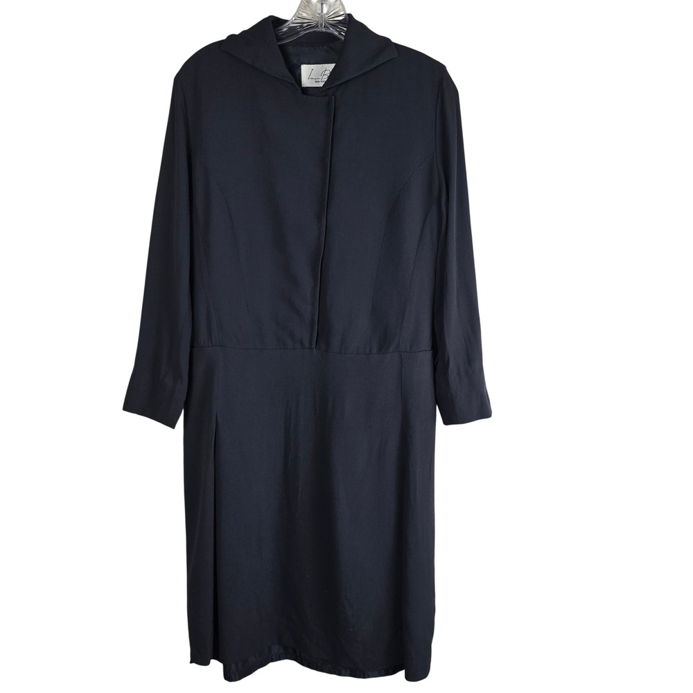 Inez Bell NY Black‎ Long Sleeve Dress Size 6 Mod Minimalist Career Chic